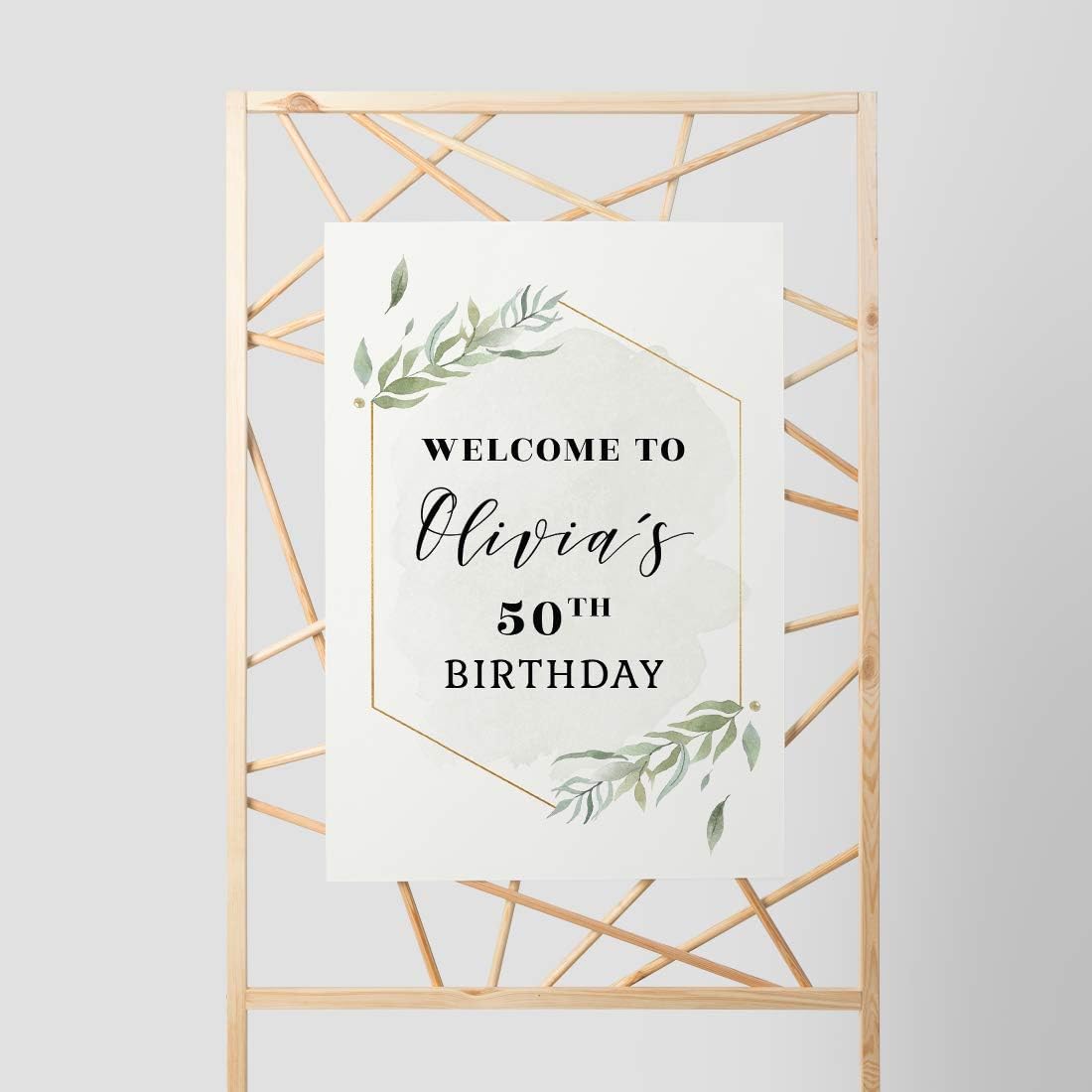 Andaz Press Personalized Extra Large Birthday Easel Board Party Sign, 12x18-inch, Modern Black