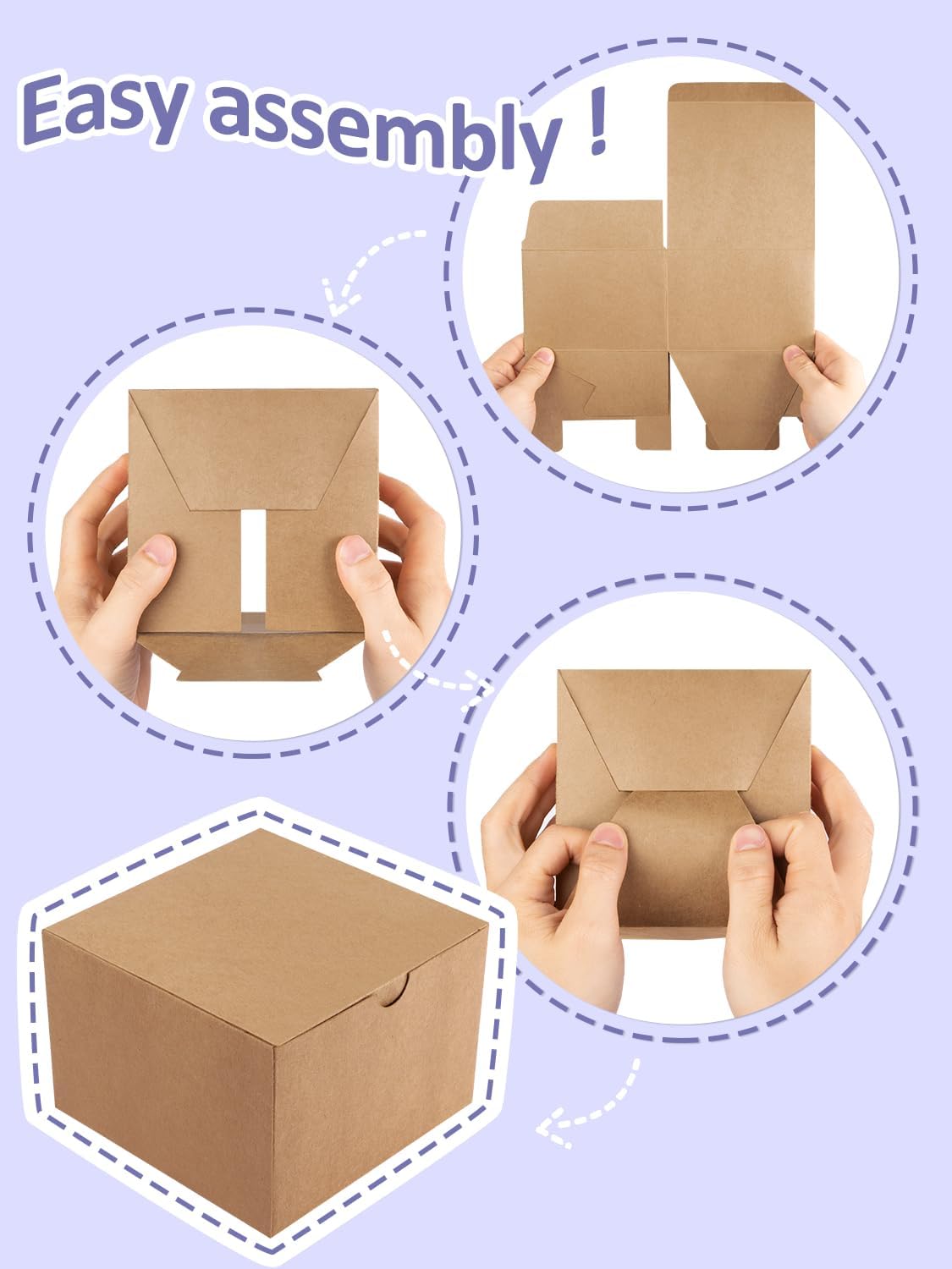 Eupako Gift Boxes 4x4x4 25 Pack Brown Kraft Paper Box with Lids Party Favor Boxes for Bridesmaids