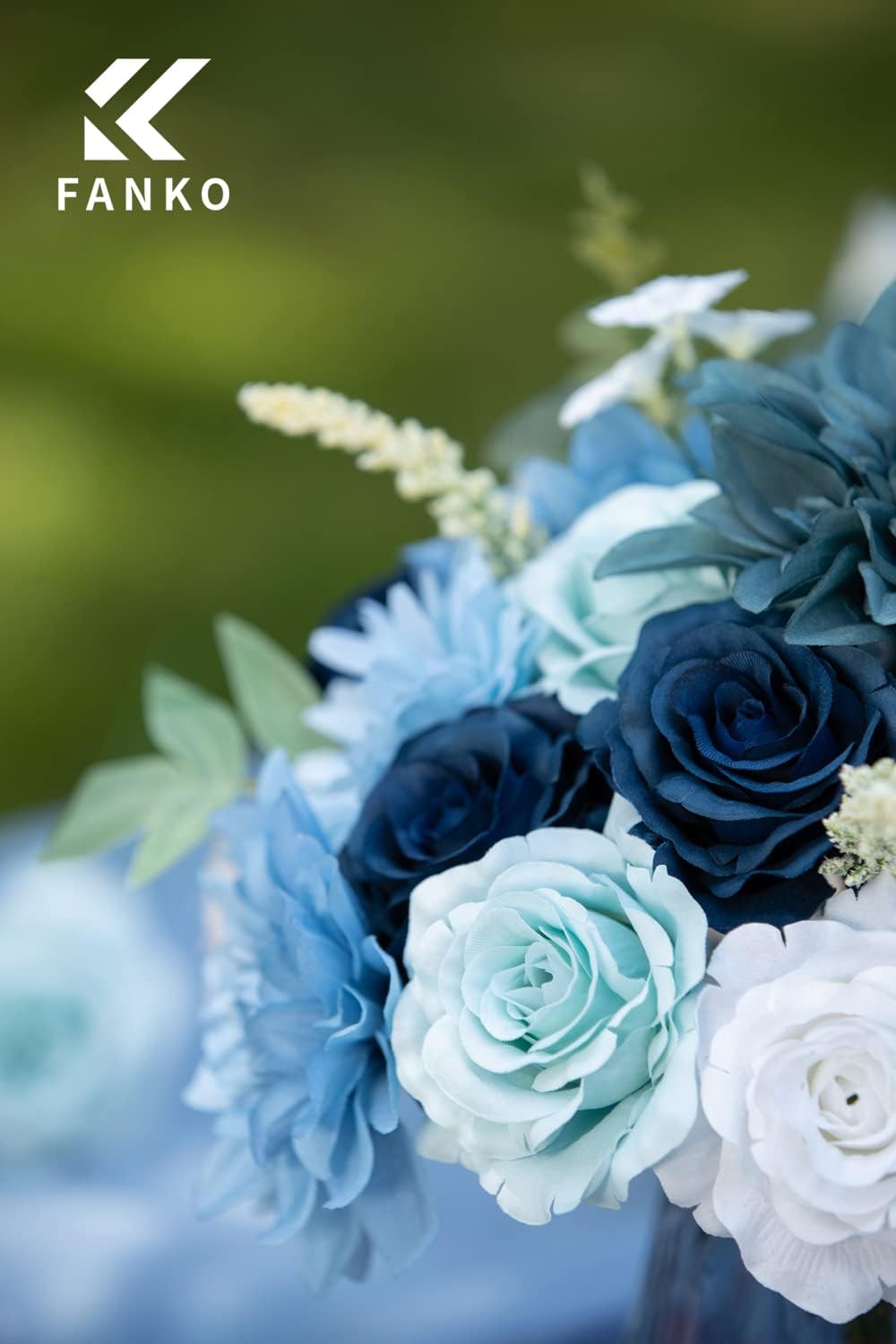 FANKO Dusty Rose Artificial Flowers Combo for DIY, Fake Blue Rose Artificial Silk Flowers with