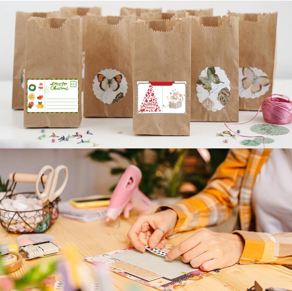 100-1000pcs Custom Stickers Merry Christmas Stickers Personalized Labels Adhesive Xmas Decorative