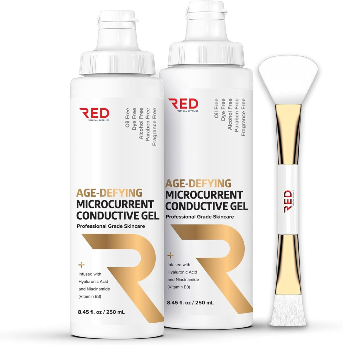 Age-Defying Microcurrent Conductive Gel with Hyaluronic Acid & Niacinamide (Vitamine B3), 8.45 fl