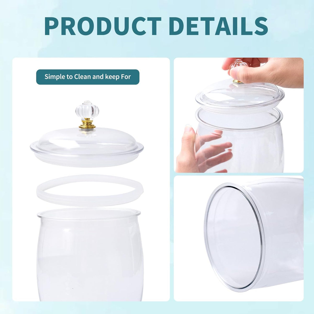 4 Pcs 64 oz 90 oz Candy and Cookie Jar with Lids 4 Spoons Plastic Jars Decorative Apothecary Jars