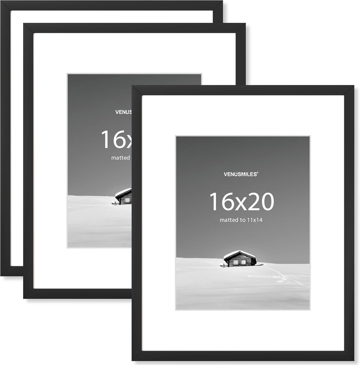 16x20 inch Picture Frame, 16x20 Photo Frames with 11x14 Removable Mat - High Definition Plexiglass
