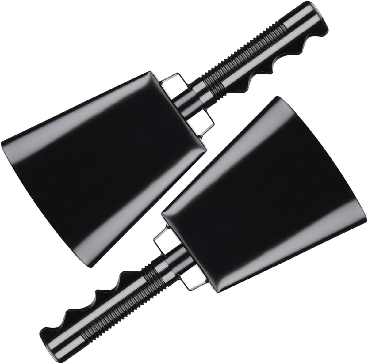Deke Home - 2 Pack 10 Inch Steel Cowbells with Handle, Loud Noise Makers for Football, Sports