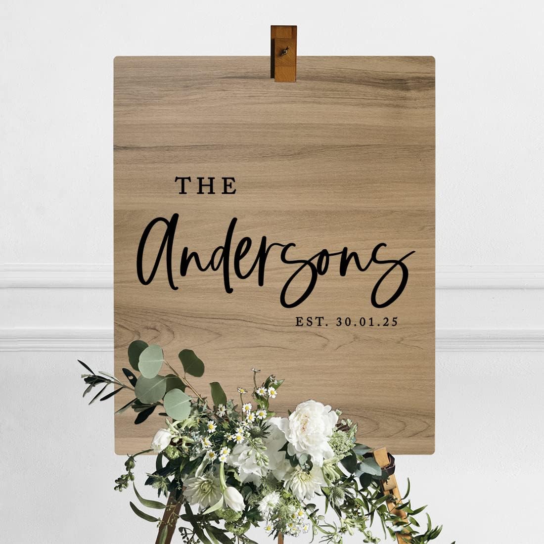 Andaz Press Large Wooden Welcome Sign for Wedding Rustic Welcome Sign 16" x 20" Custom Last Name &