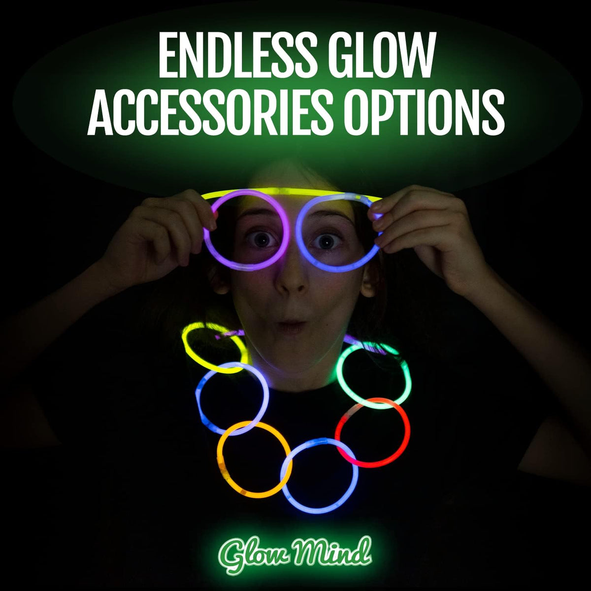 300 Ultra Bright Glow Sticks Bulk - Halloween Glow in the Dark Party Supplies Pack - 8" Glowsticks