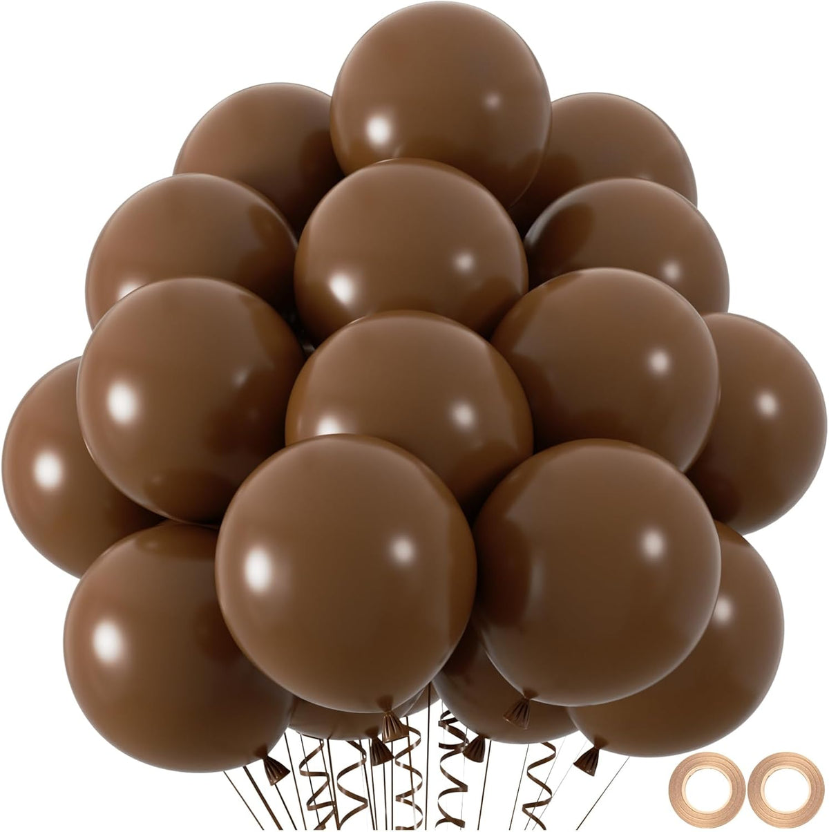 100pcs Dark Brown Balloons 12inch Neutral Brown Party Latex Balloons for Birthday Bear Baby Shower
