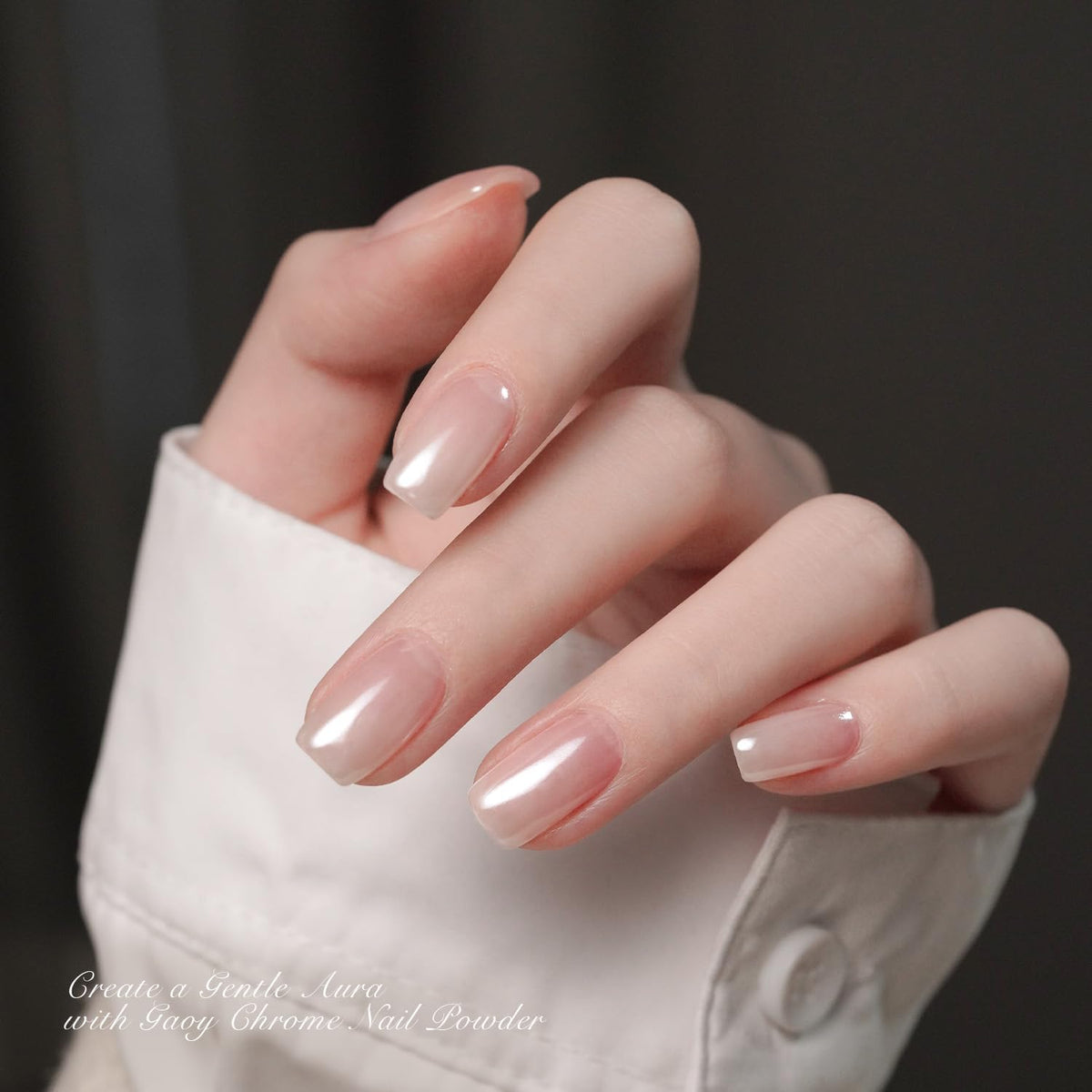 GAOY White Pearl Chrome Nail Powder, 2Pcs Mirror Effect Shimmer Glitter Pigment for Mermaid Aurora