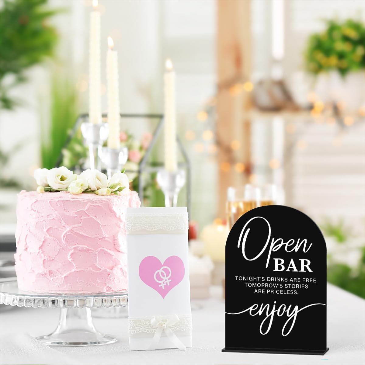 Acrylic Wedding Sign Wedding Signs for Ceremony Open Bar Sign for Wedding Modern Calligraphy Arch
