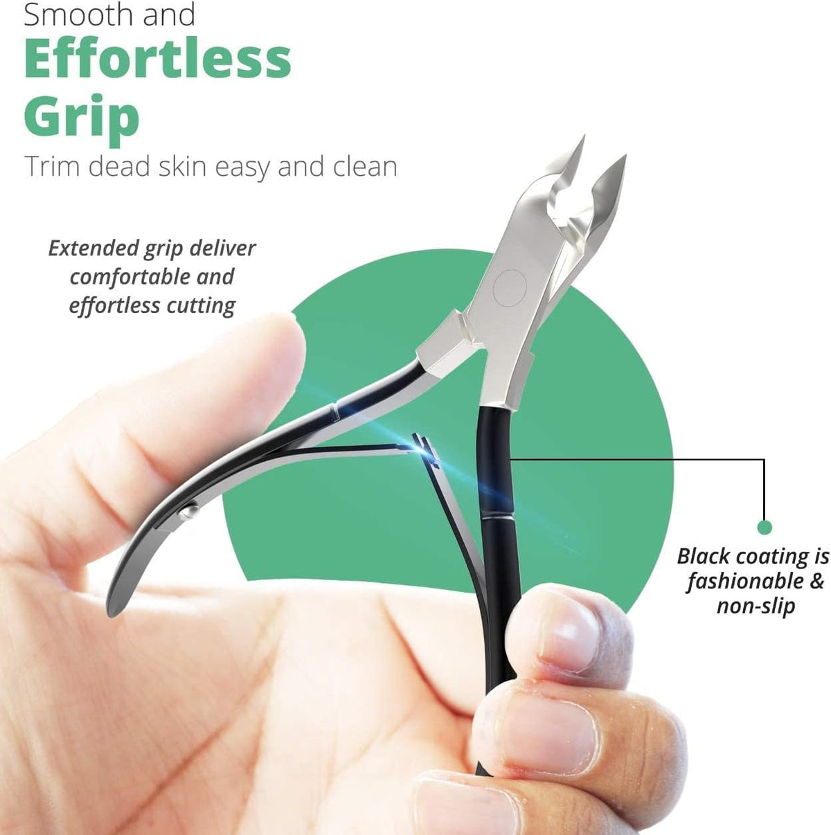 Professional Cuticle Trimmer with Cuticle Pusher Nail Cuticle Remover Nipper Silver Stainless Steel