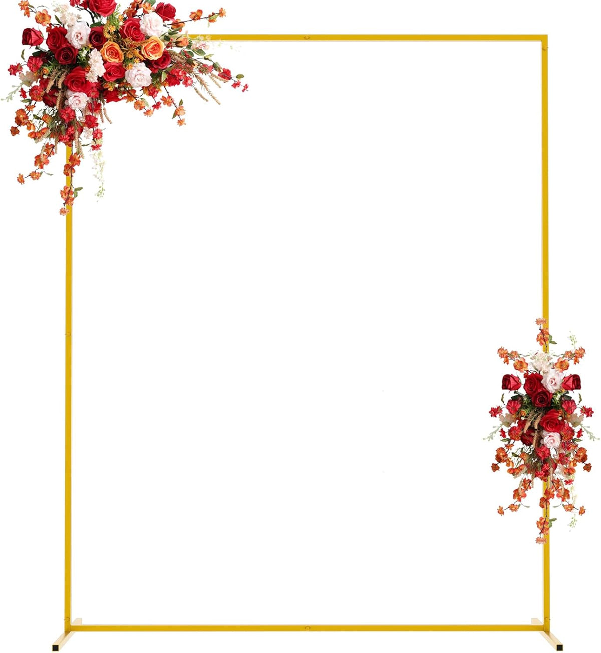 Asee'm 6.6FTx5.2FT Gold Wedding Arch Backdrop Stand Square Metal Rectangular Arch Frame for