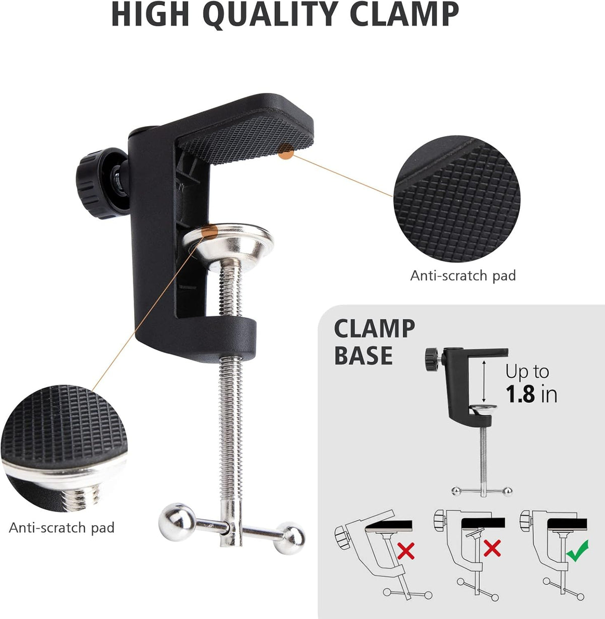 For HyperX QuadCast S White Boom Arm - White Mic Arm Compatible with Hyper x QuadCast, Microphone