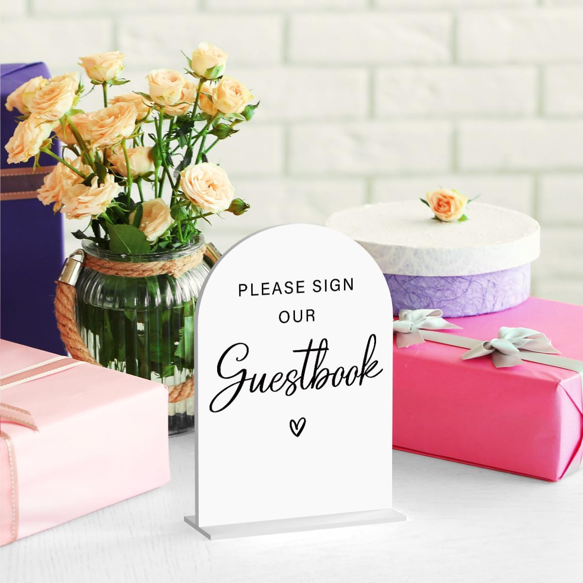 Acrylic Wedding Sign Please Sign Our Guestbook Wedding Signs for Ceremony Modern Calligraphy Arch