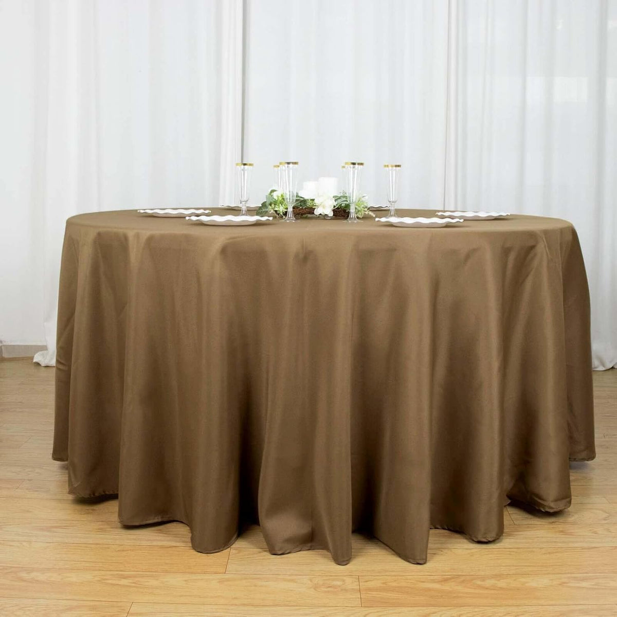 Efavormart Round Tablecloth, 120 Inch Stain & Wrinkle Resistant Washable Table Cloth, Decorative