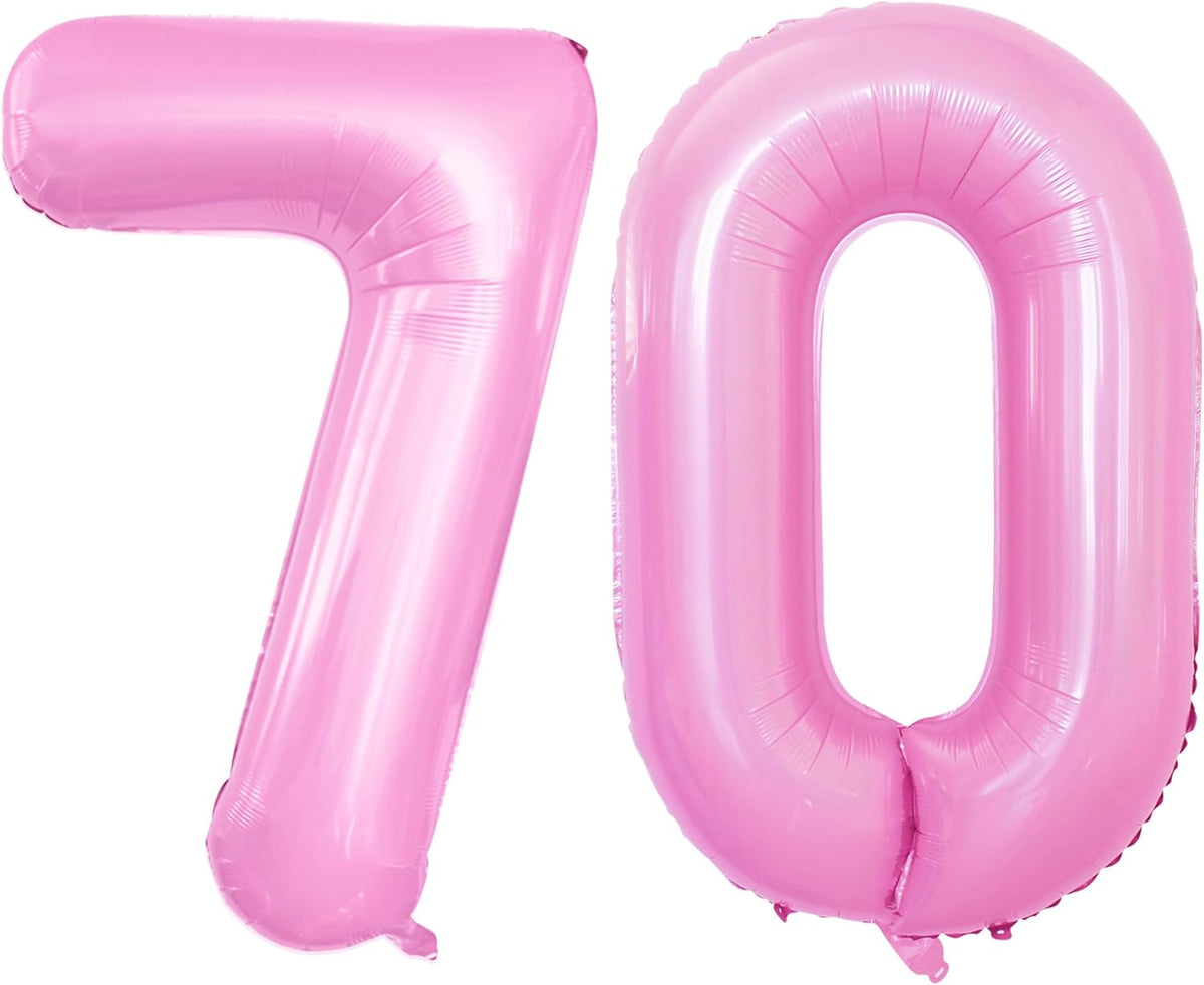 GOER Number 70 Balloons for 70th Birthday Party Decorations,42 Inch Jumbo Foil Helium Balloons for