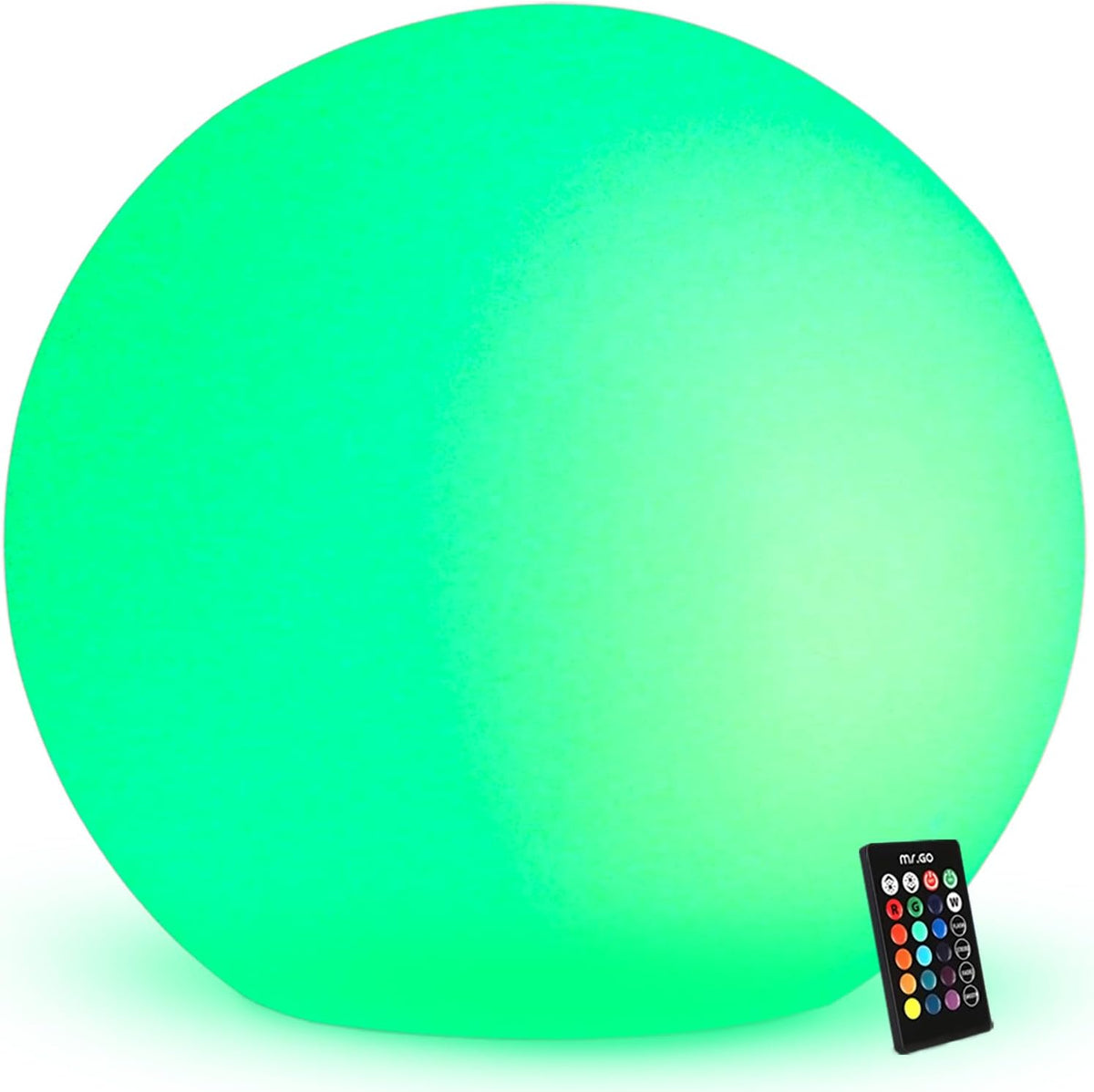 Mr.Go 20-inch Rechargeable LED Ball Light, Waterproof Outdoor Globe Lights w/Remote, 16 RGB Color