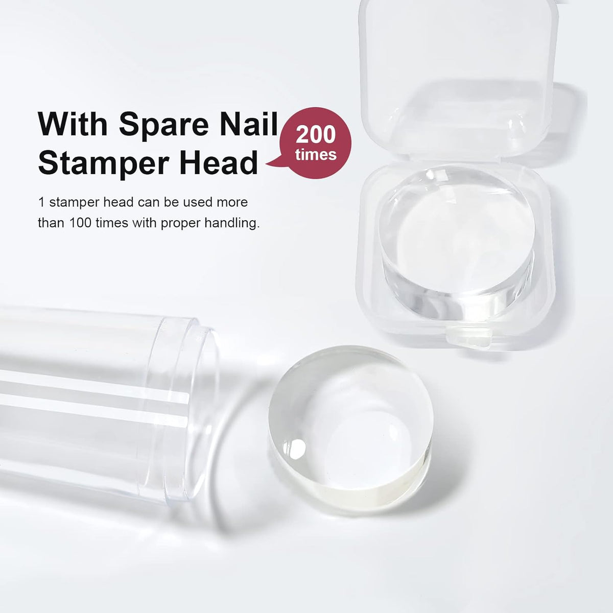 Nail Art Stamper Clear Silicone Nails Stamping Jelly with Scraper Transparent Visible Body DIY