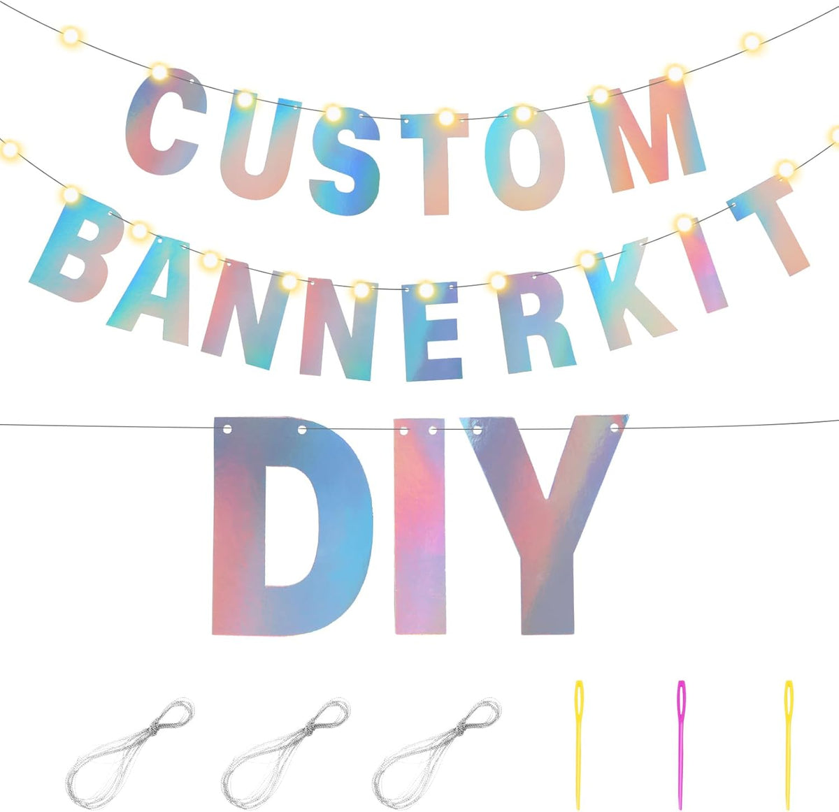 TaoBary 112 Pcs DIY Letter Custom Banner Glitter Customizable Banner Kit Including 107 Letters and