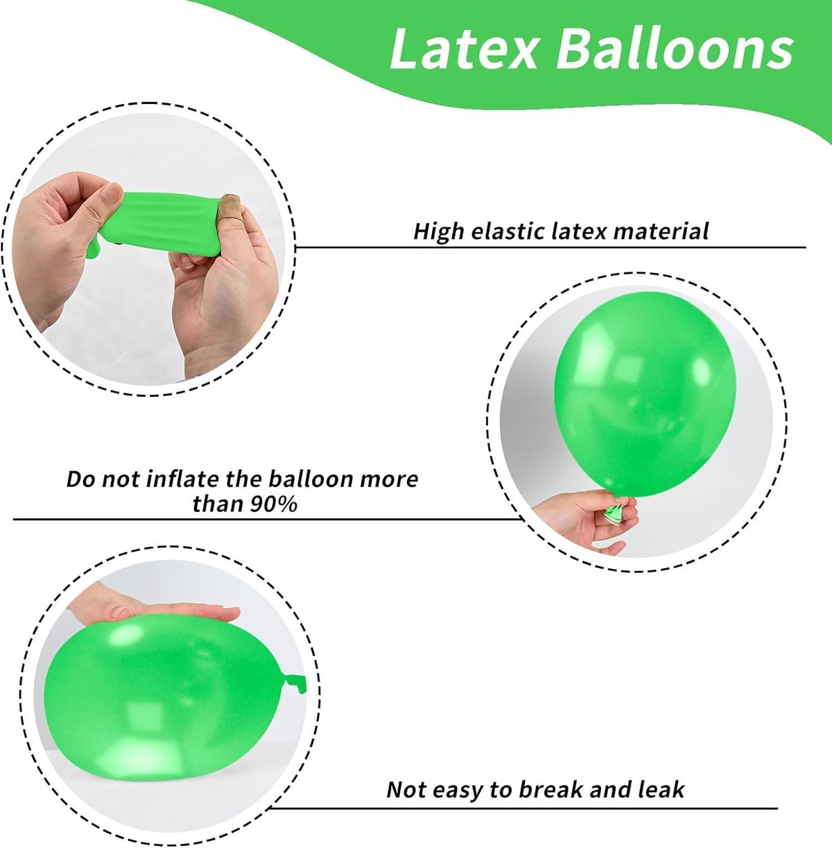 Purple and Green Balloons, 52 PCS 12 Inch Metallic Chrome Purple Light Green Black Latex Balloons