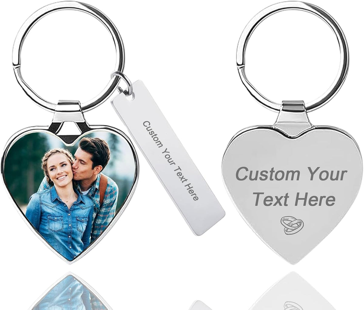 Custom Keychain with Picture Double-sided Personalized Photo Text Keychain, Gift for Anniversary