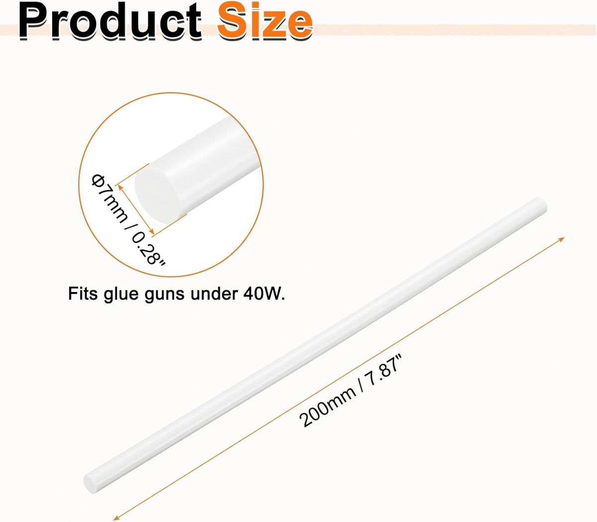 HARFINGTON 10pcs Hot Glue Sticks 0.28" Dia x 7.87" Long EVA Mini Hot Melt Adhesive Glue Stick for