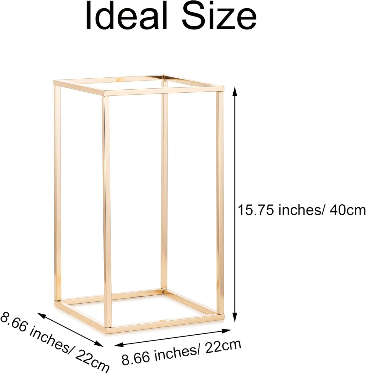Gold Flower Stand for Table: 15.7” Tall Centerpiece Stand for Wedding Table Reception Floral Center
