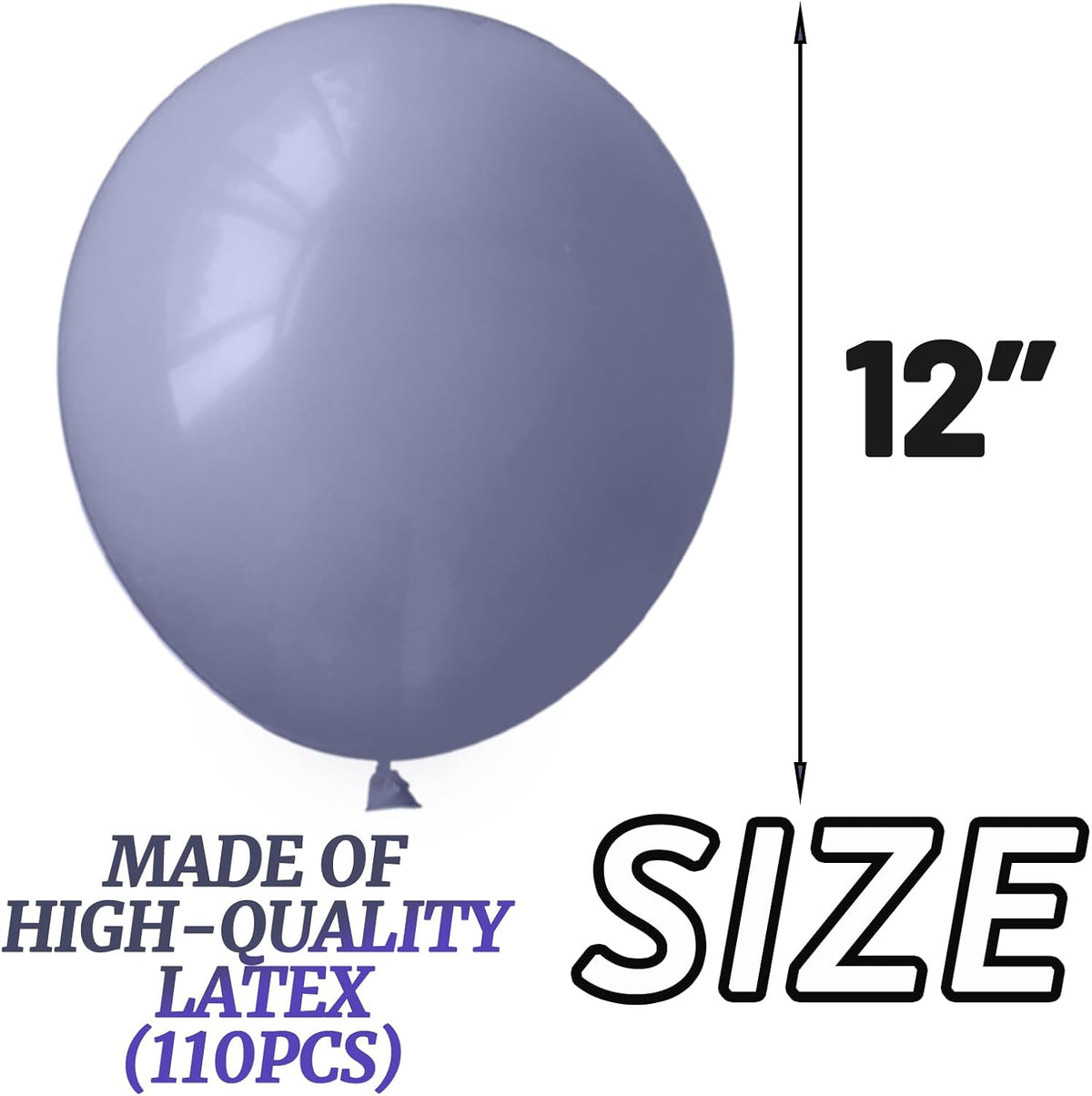 110pcs Dusty Blue Balloon 12 Inch, Blue Latex Balloons for Birthday Party Baby Shower Wedding(with