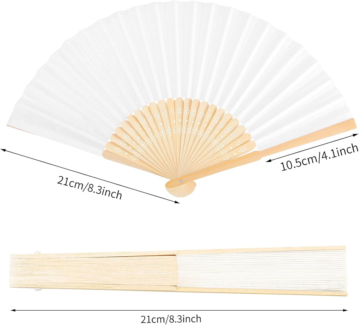 URATOT 36 Pieces Multicolor Folding Fans Silk Bamboo Folding Fans Handheld Fan for Wedding, Party