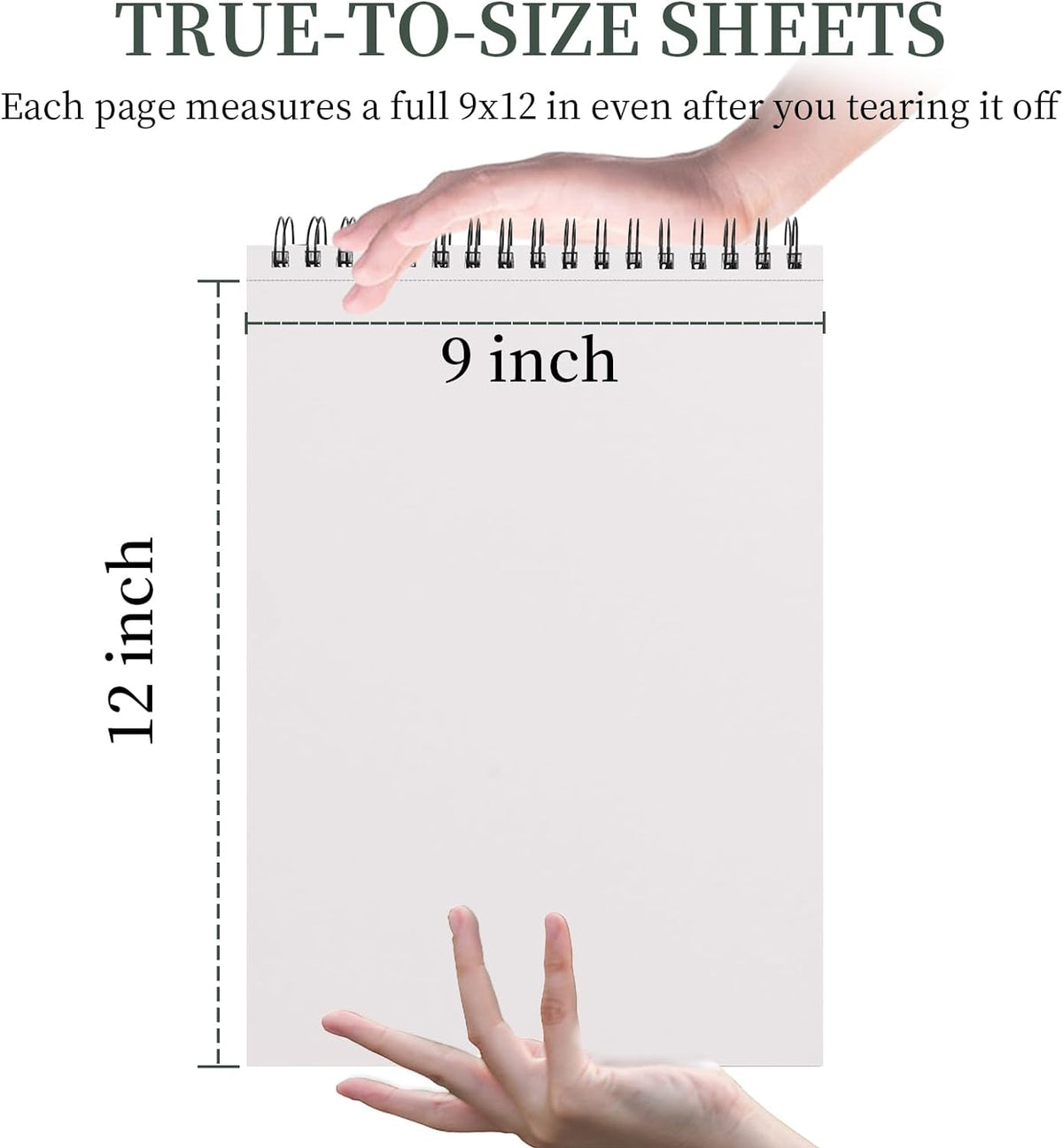 SuFly Sketch Book 9x12, Drawing Paper Pad-68lb/100gsm, Top Spiral Sketchbook Hardcover, 100 Sheets