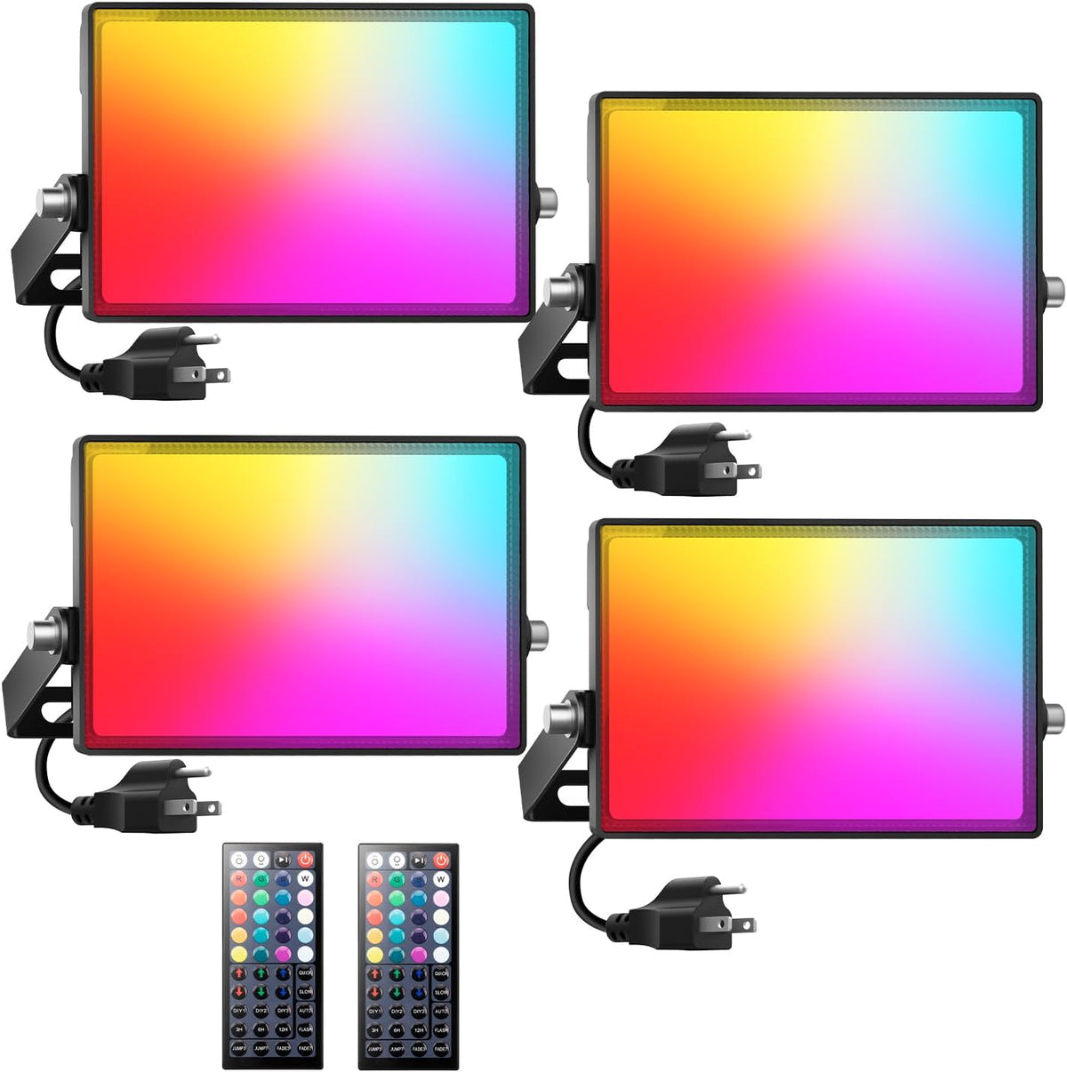 Onforu LED Flood Light Outdoor 700W Equiv, 70W Color Changing RGBW 2700K Floodlight with Remote