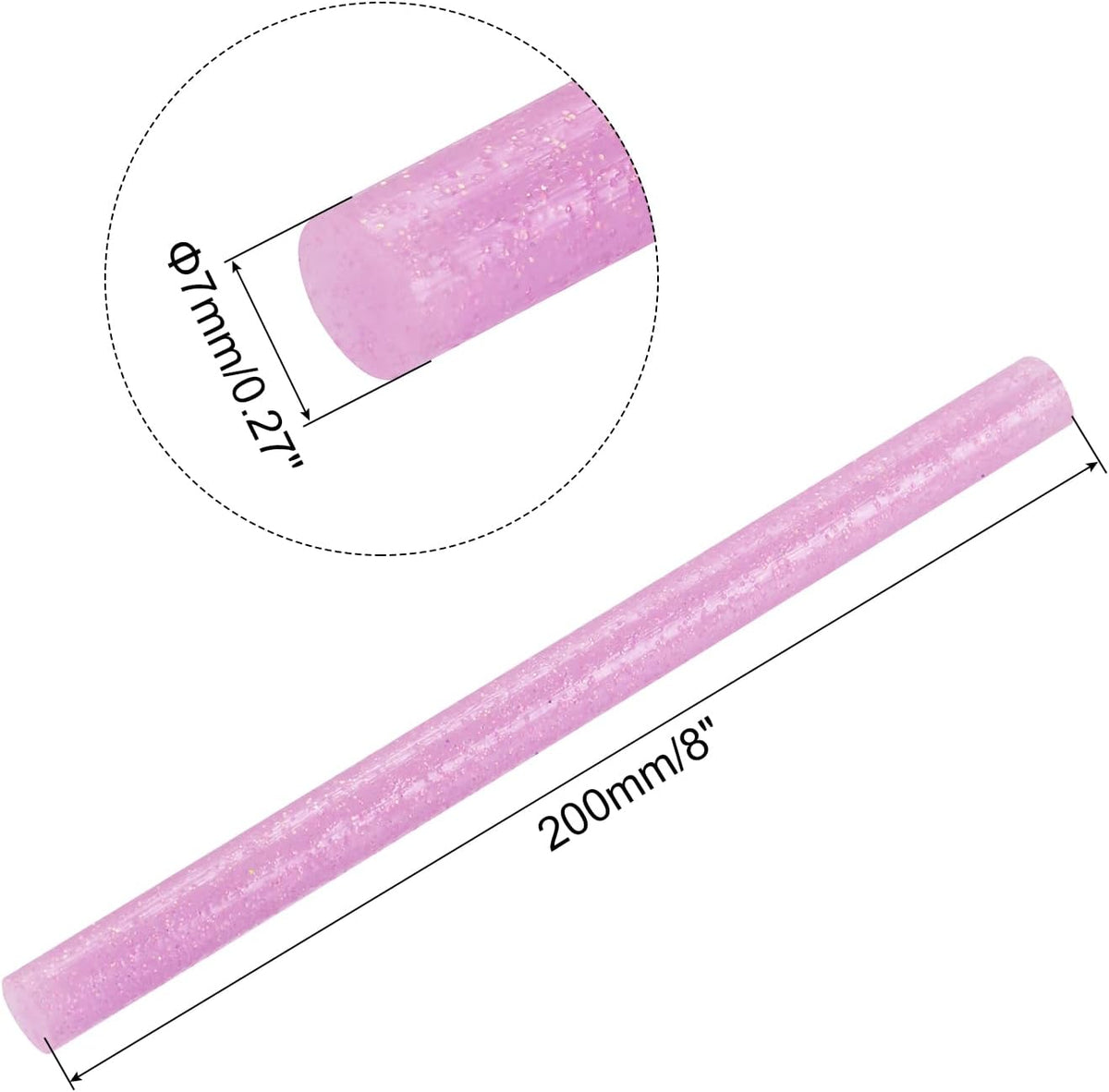 uxcell 20pcs Hot Glue Sticks for Glue Gun 7mm/0.27-inch x 8-inch Mini Hot Melt Adhesive Glue Stick