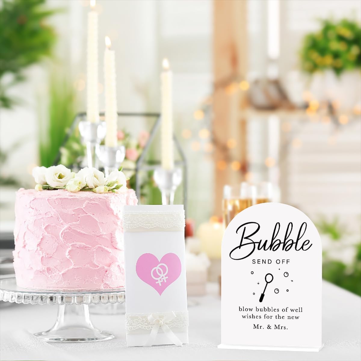 Acrylic Wedding Sign Wedding Signs for Ceremony Bubble Send Off Sign for Wedding Modern Calligraphy