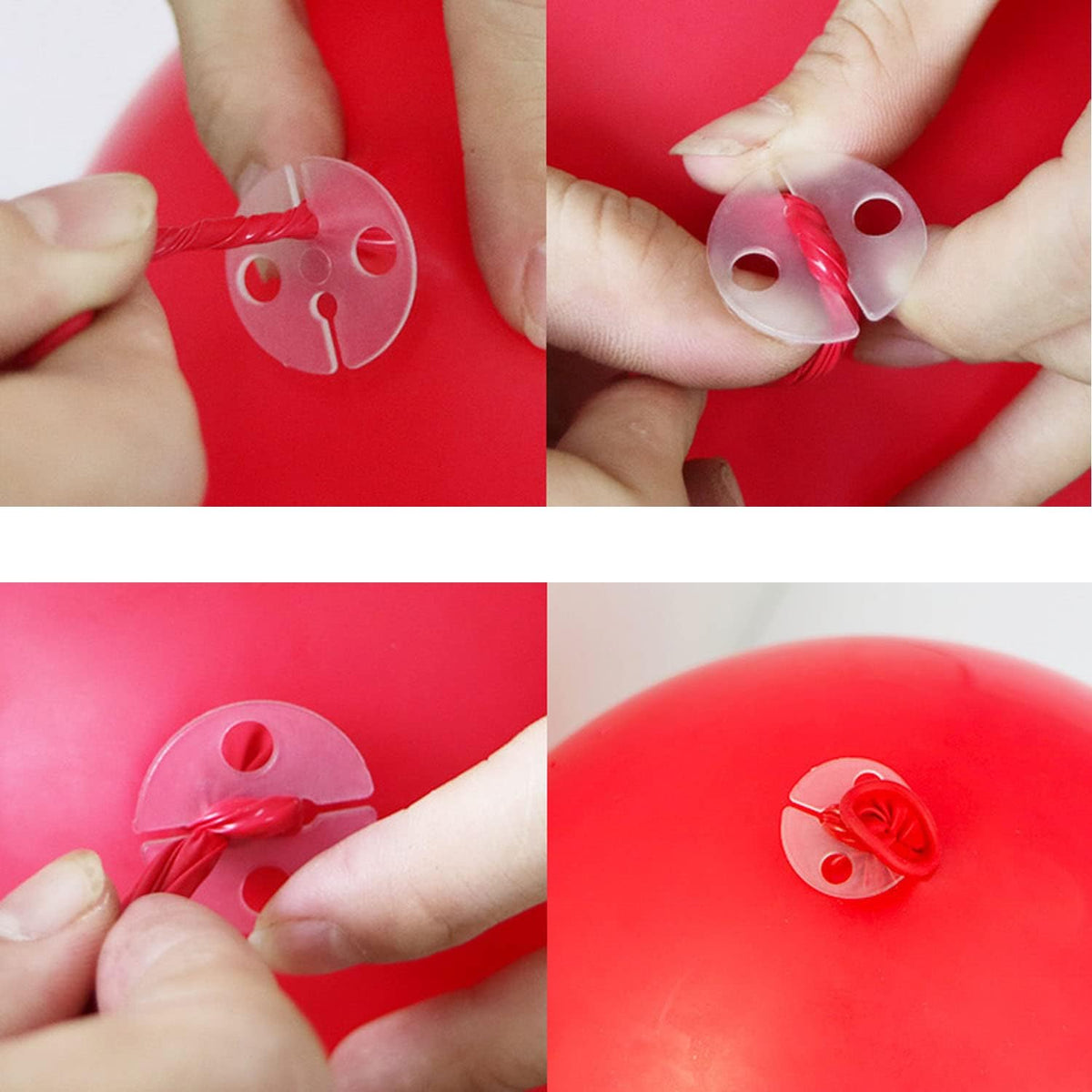 Balloon Clips DGBRSM 100pcs White Round Plastic Balloon Clips Wedding Party Christmas Birthday