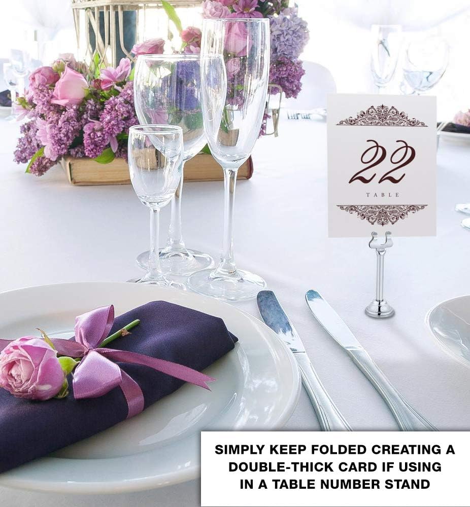 Paisley Wedding Table Numbers (Select Color/Quantity), Champagne, Chocolate, 1-110, Double Sided
