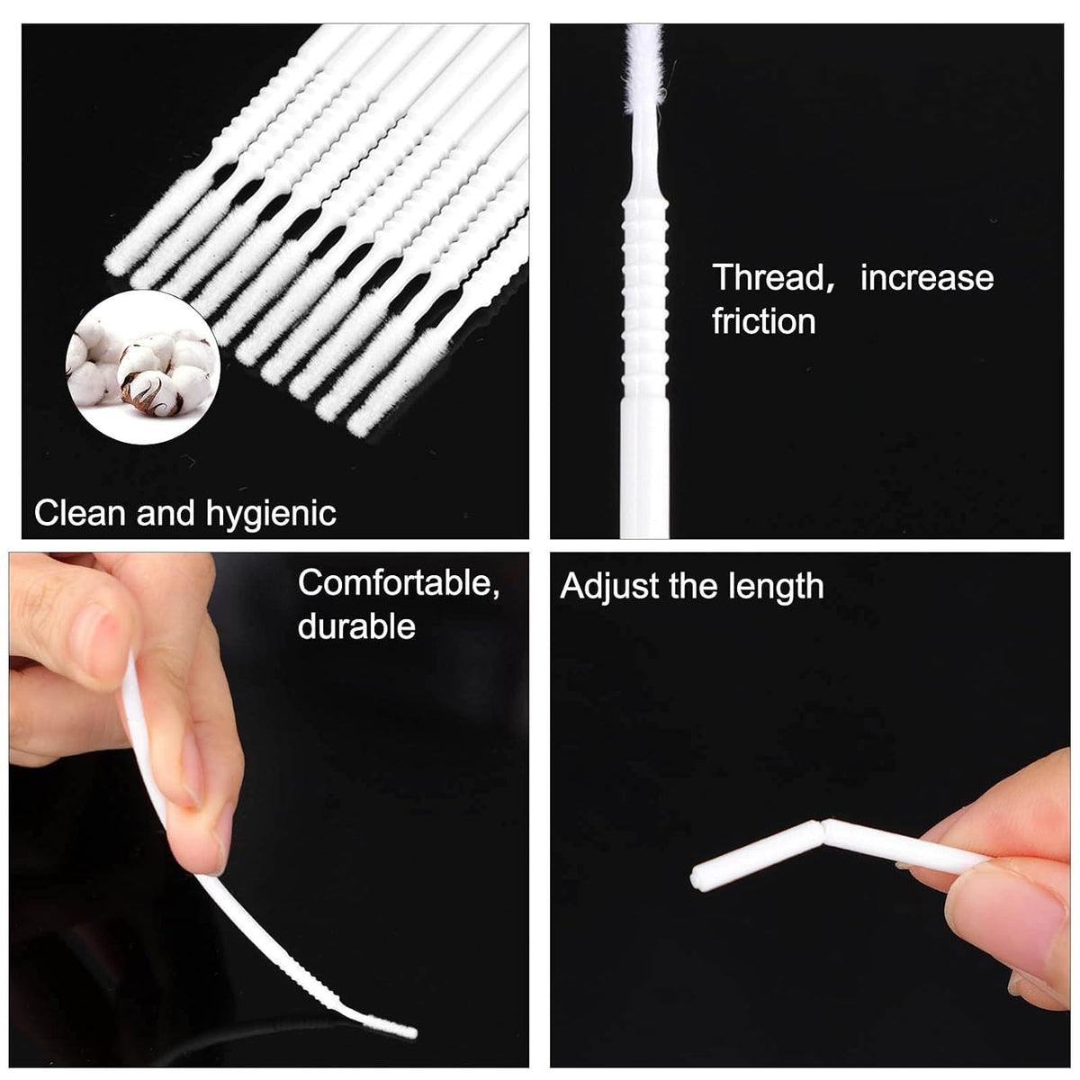 200PCS Micro Applicators Brushes Mini Cotton Swabs Remove Grafted Eyelash Glue Dedicated Brush