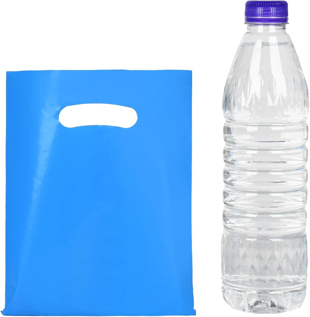 100 PCS Blue Small Gift Bags, 6"x8" Merchandise Bags for Small Businesses, Goodie Bags Party Favor