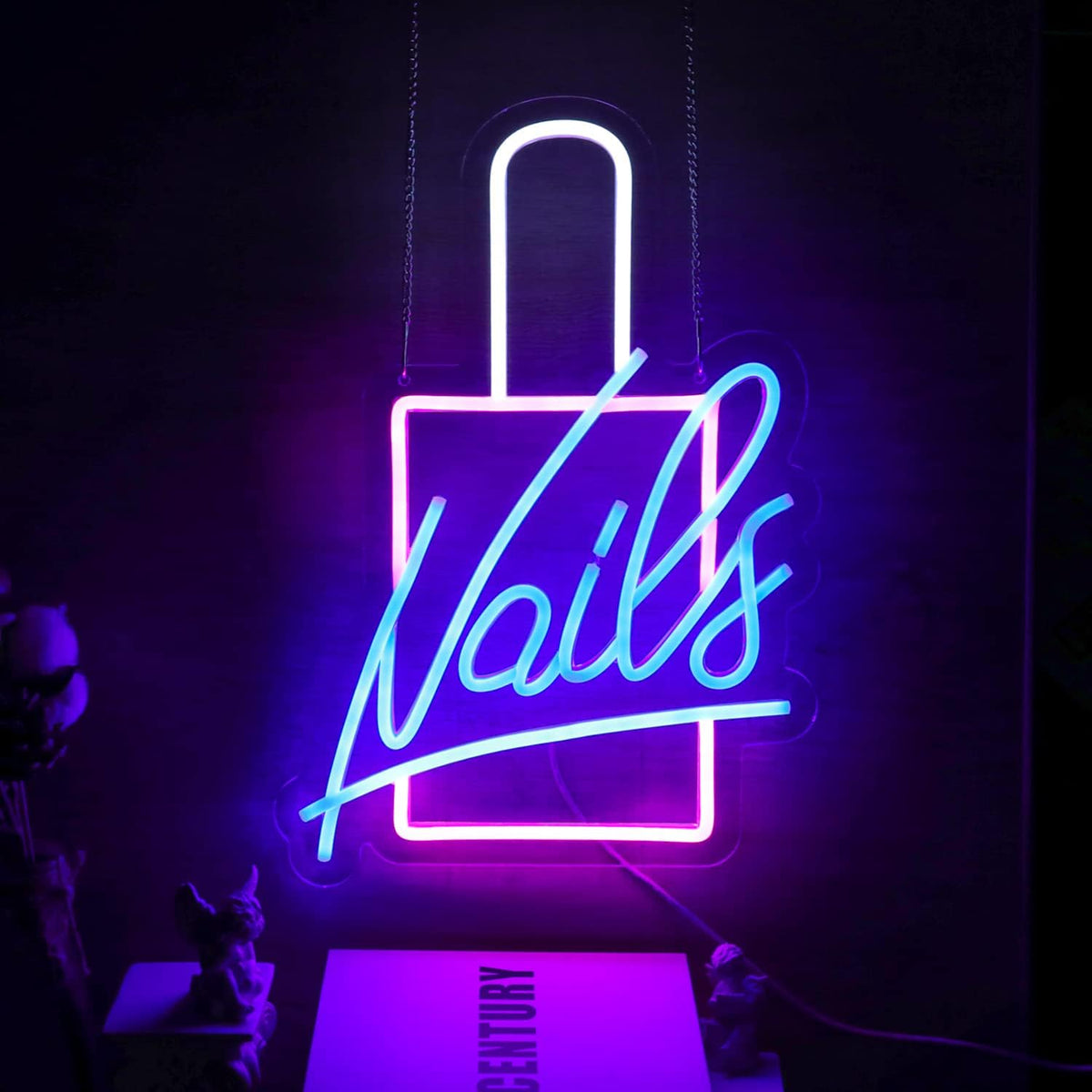Nails Neon Sign LED Neon Light Signs Nail Polish Light Up Signs for Wall Decor Colorful Acrylic LED