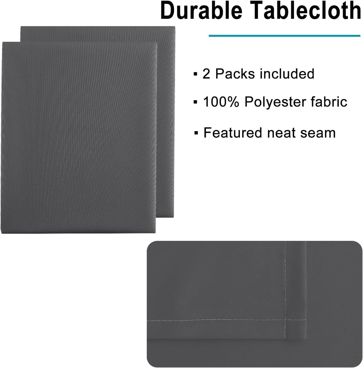 Hiasan 2 Pieces Rectangle Tablecloth - Waterproof and Spillproof Dining Room Washable Polyester