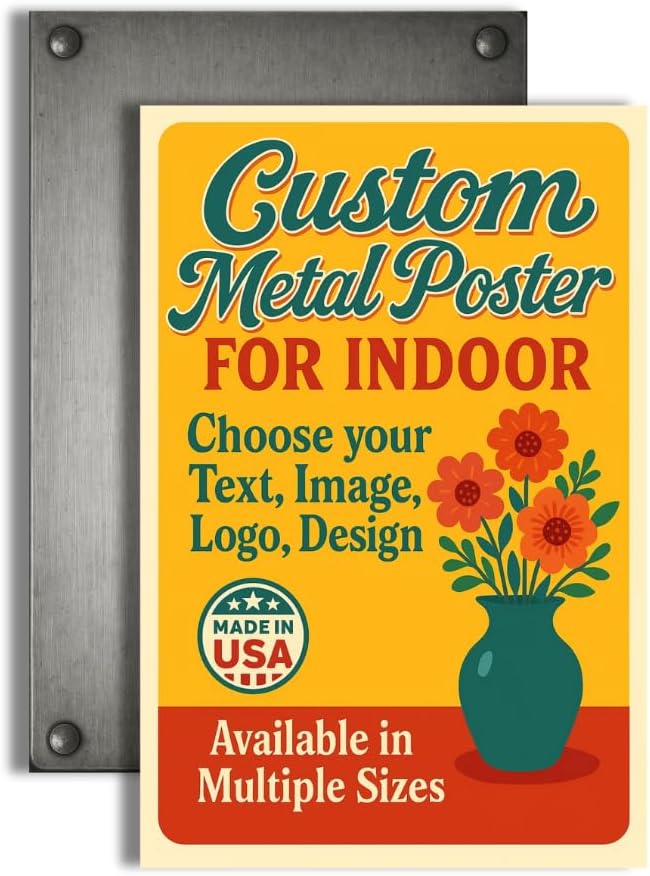 Custom Metal Posters By DC for Indoor Use - Personalized Metal Wall Art & Photo Prints | Vintage