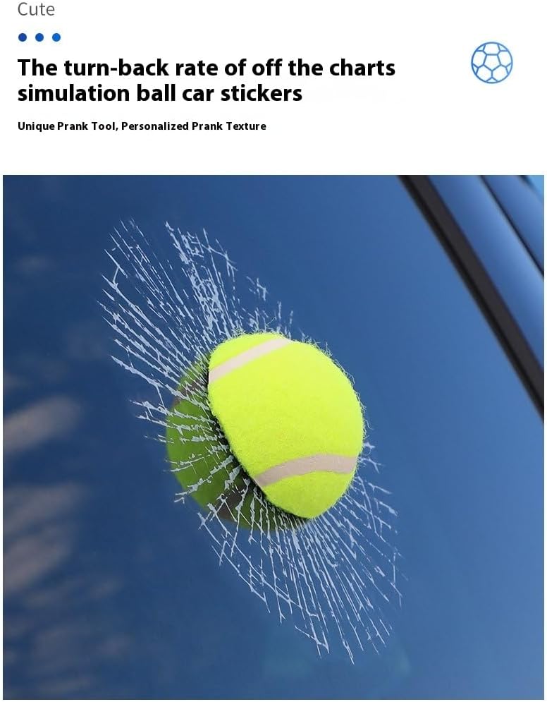 Car 3D elf Ball car Sticker, car Window Funny Creative Decorative Sticker(18cmx18cmx3cm) (Yellow