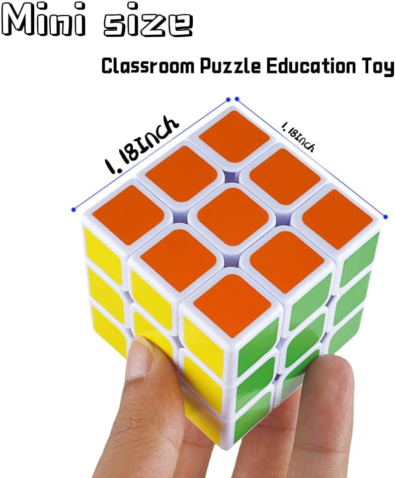 24 Pack Mini Cube Puzzle Party Favors for Kids, 1.18in 3x3 Magic Cube School Rewards & Classroom