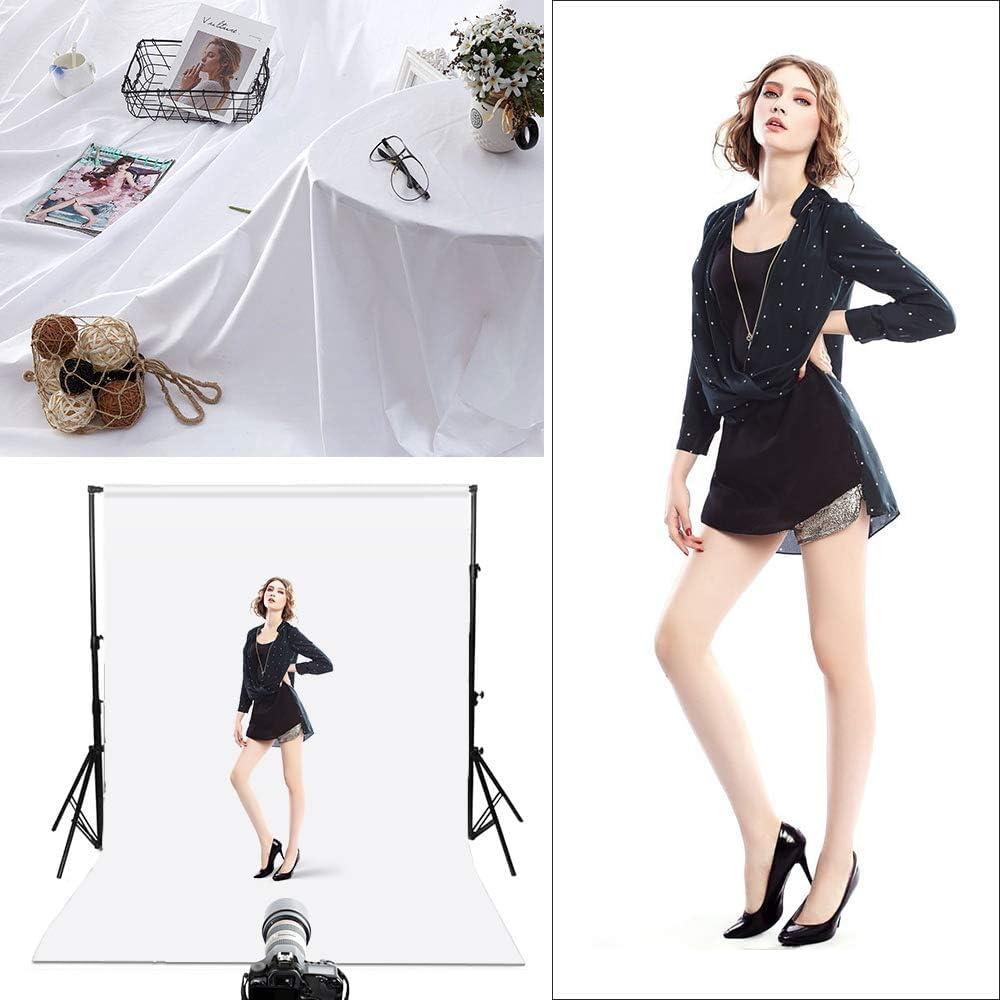 HEMMOTOP White Photo Backdrop, 6x9 ft White Background for Photography, Seamless Screen Backdrops
