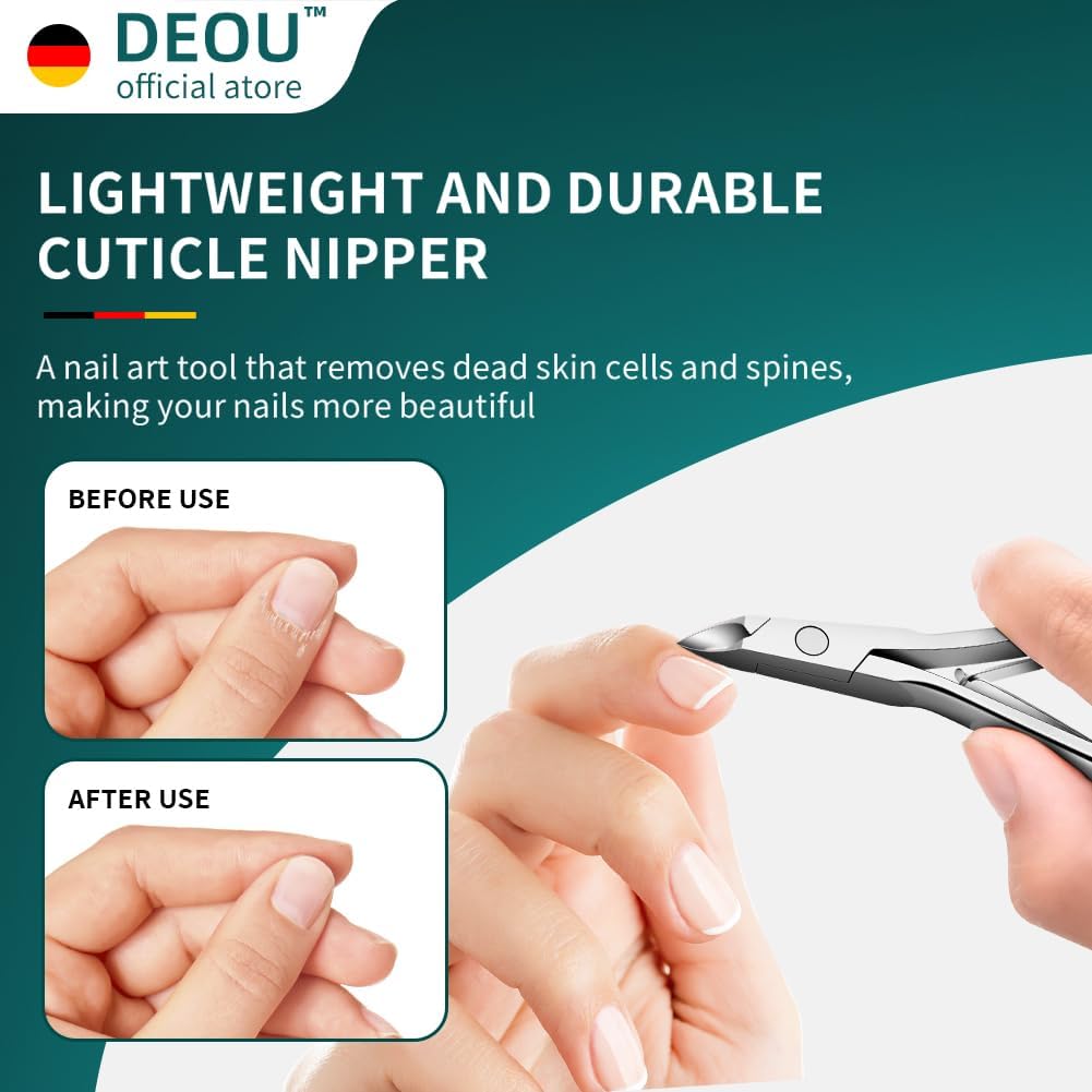 DEOU professional cuticle scissors, salon manicure tools, stainless steel eyelash trimmer