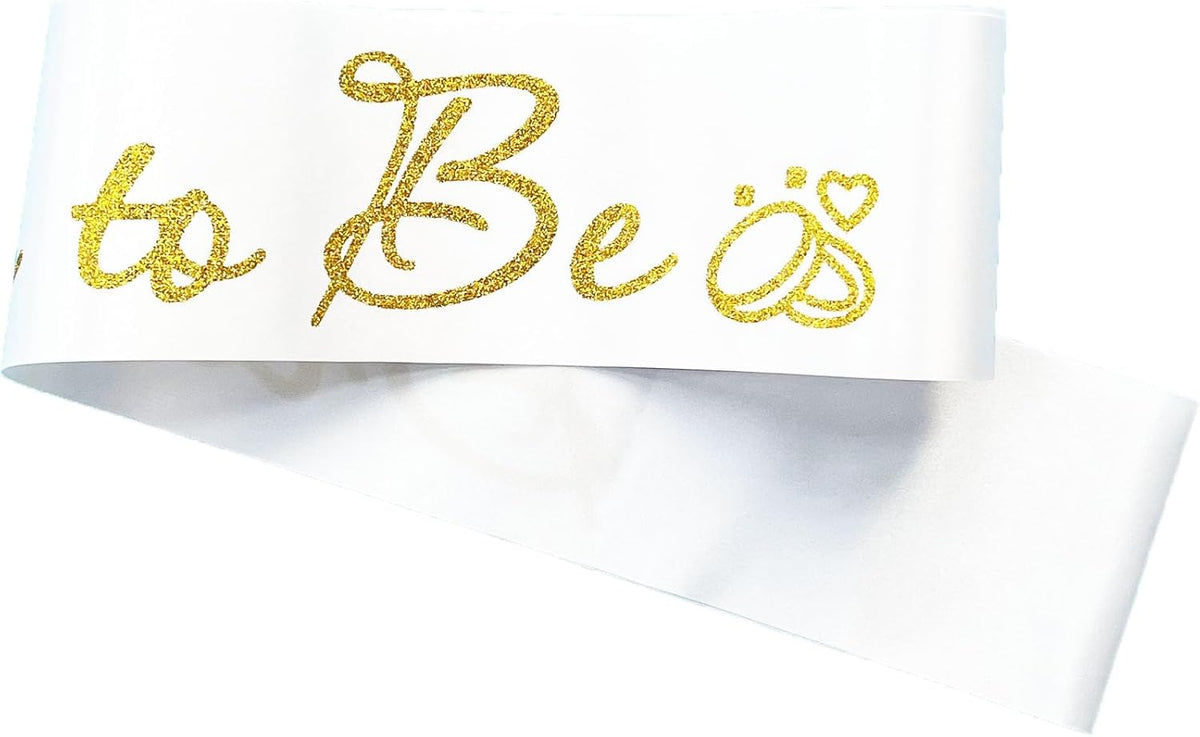 White Bride to Be Sash for Bridal Shower Bachelorette Party Wedding Hen Party Decorations