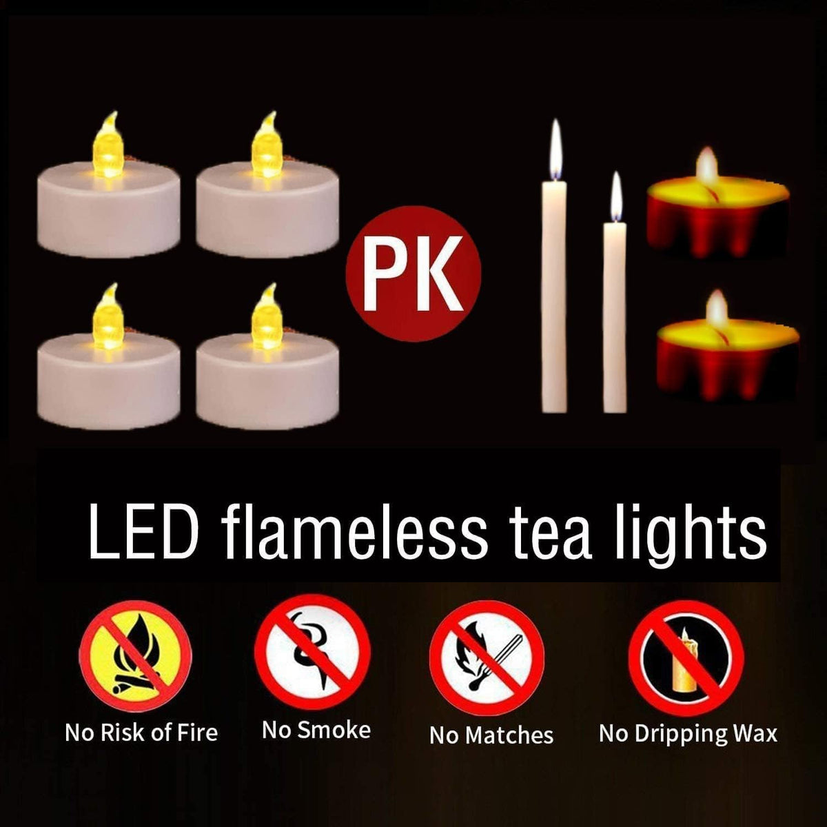 Tea Light Candles with Remote Control,Flickering Flameless LED Candle,Long Lasting