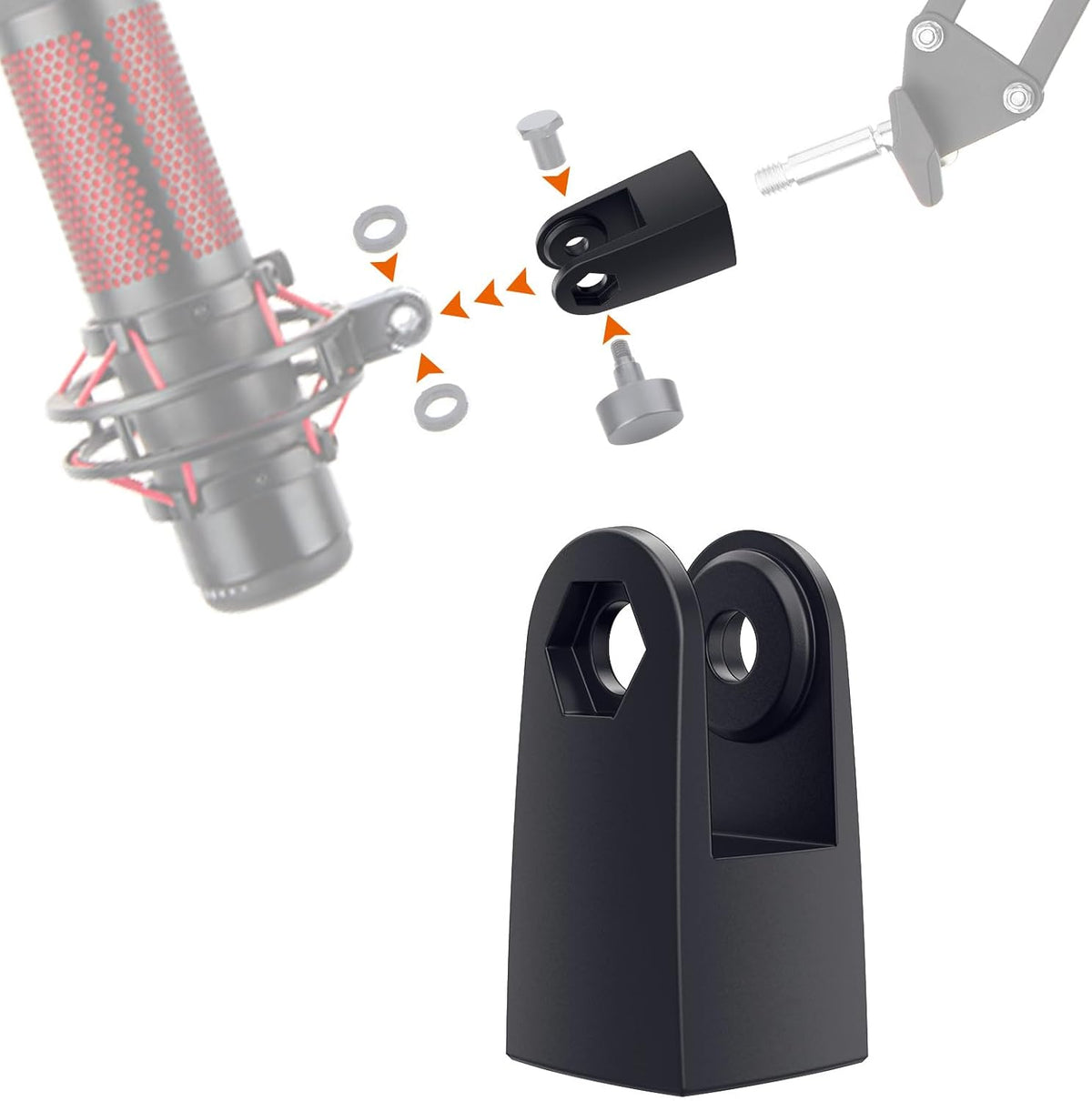 SUNMON Mic Stand Adapter for 3/8" HyperX QuadCast Boom Arm