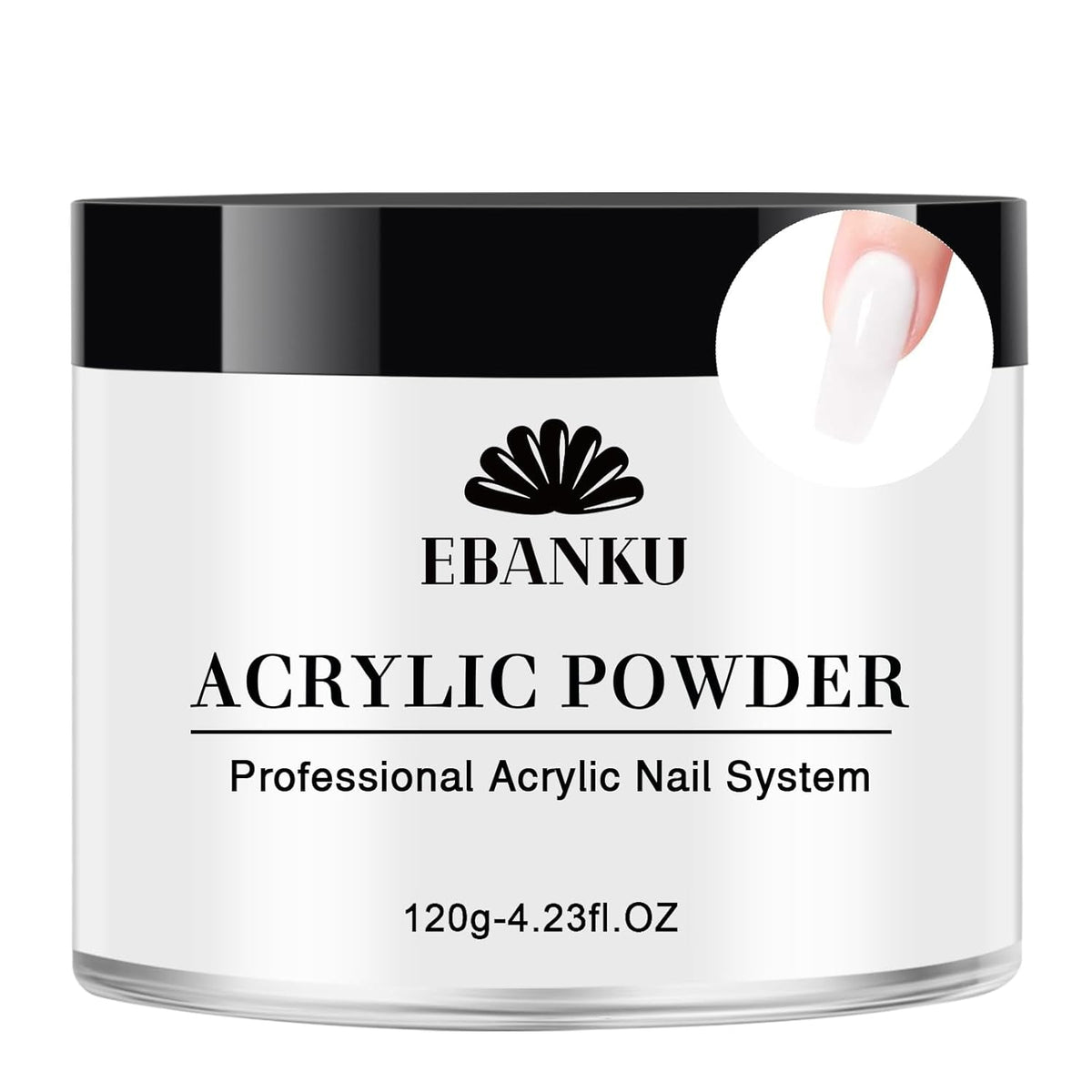 EBANKU Acrylic Powder Professional White Acrylic Nail Powder Long Lasting for 3D Fingernail Carving