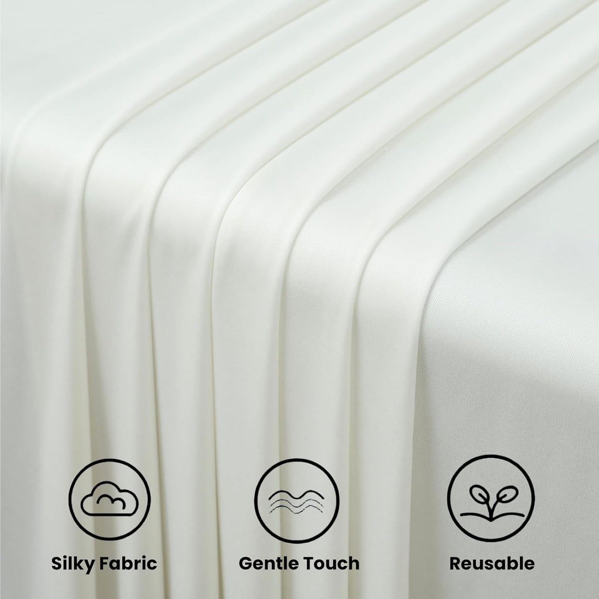 10 ft x 10 ft Wrinkle Free Ivory Backdrop Curtain for Wedding Parties, Polyester Ivory Photo