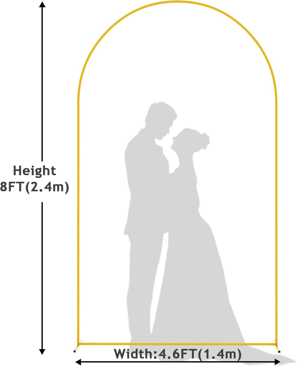 Wokceer Wedding Arch Backdrop Stand 8 FT Gold Metal Chiara Backdrop Stand for Wedding Ceremony