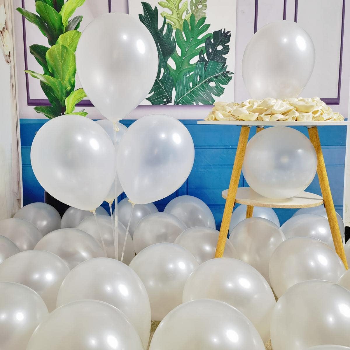 300 Pack White Pearl Balloons 12 inch Pearl White Latex Party Balloon Bulk for Various Party Events